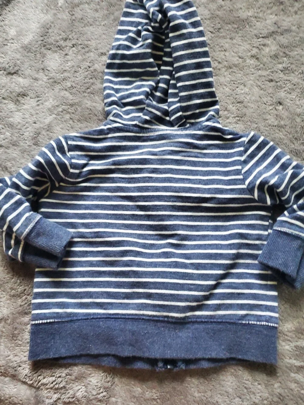 Carter's Baby Boy 12-18M Striped Hoodie Set - Light Aqua & Navy